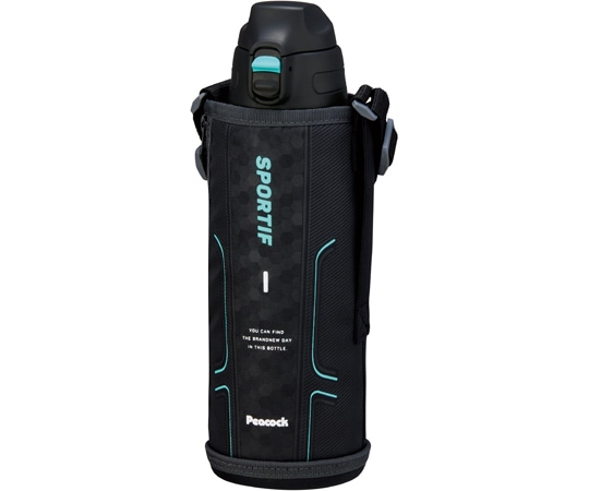 ピーコック魔法瓶工業 ステンレスボトル(スクール用)ワンタッチストレートドリンクタイプ ブラック AJC-F102 B 1個(ご注文単位1個)【直送品】