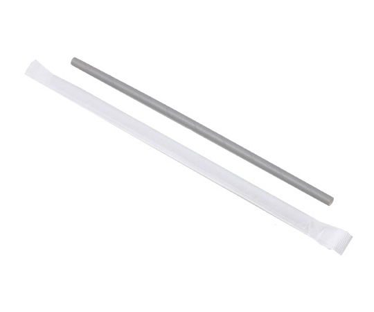 三和 紙ストロー(個包装)灰 8000本入 SW06210-G 1ケース（ご注文単位1ケース）【直送品】