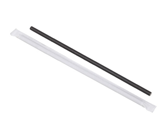 三和 紙ストロー(個包装)黒 8000本入 SW06210-B 1ケース（ご注文単位1ケース）【直送品】