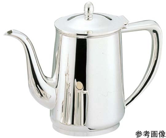 アズワン 洋白小判型コーヒーポット 600cc 5人用  1個（ご注文単位1個）【直送品】