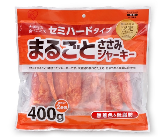 アイリスオーヤマ まるごとささみジャーキーセミハード400g 400g EJ-40SERN 1個（ご注文単位1個）【直送品】