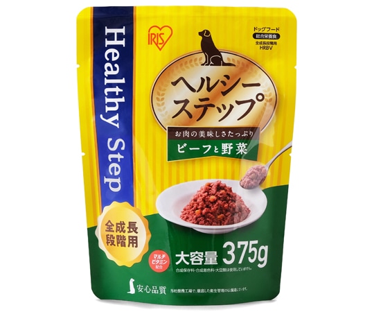 アイリスオーヤマ ヘルシーステップレトルト ビーフと野菜375g 全成長段階用 HRBV 1個（ご注文単位1個）【直送品】