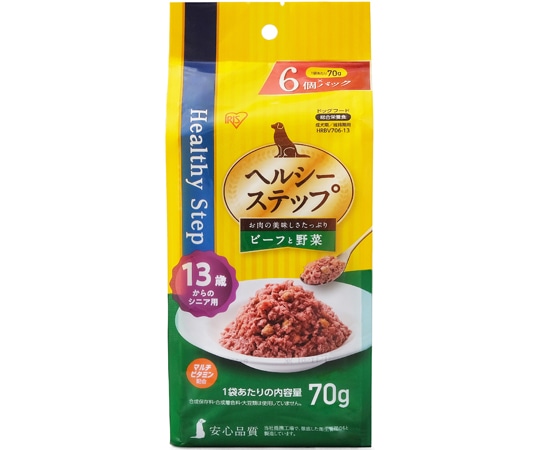 アイリスオーヤマ ヘルシーステップレトルト ビーフと野菜70g×6P 13歳以上用 HRBV706-13 1個（ご注文単位1個）【直送品】
