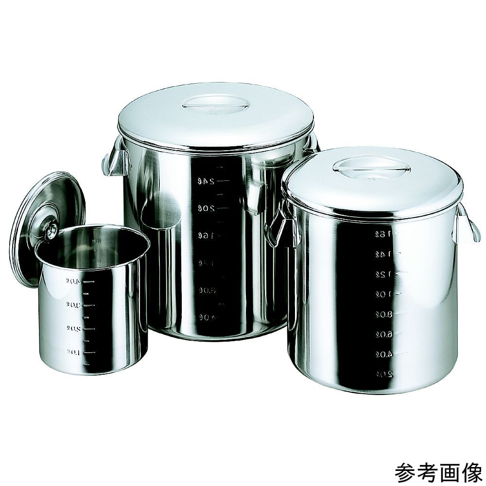 スギコ産業 18-8 キッチンポット(内蓋式・目盛付・手付)65cm SH-4665D 1個（ご注文単位1個）【直送品】