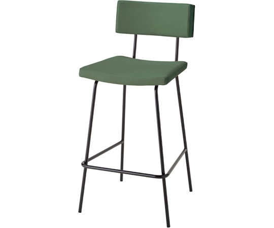 アズワン スチール脚バックデザインハイチェア グリーン 52-736-79-2 1台（ご注文単位1台）【直送品】