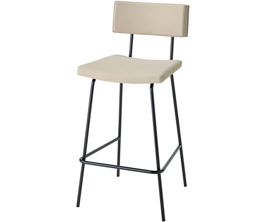 アズワン スチール脚バックデザインハイチェア ベージュ 52-736-79-3 1台（ご注文単位1台）【直送品】