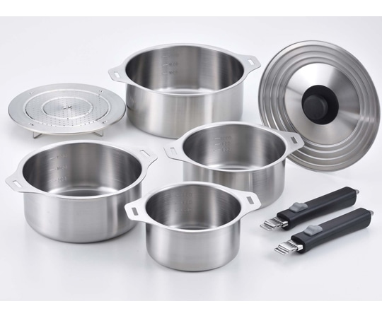 和平フレイズ 燕三 IH着脱式鍋4点セット(蒸し台付) EM-032 1個（ご注文単位1個）【直送品】