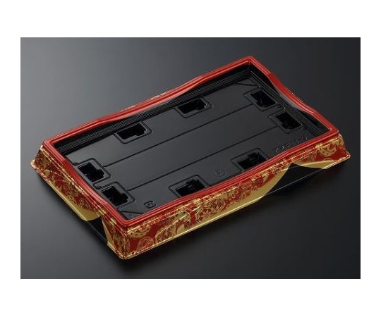 中央化学 寿司容器 HS天城 18-3 すその赤-BK 本体 240枚 376723 1ケース(ご注文単位1ケース)【直送品】