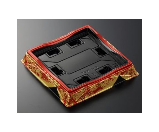 中央化学 寿司容器 HS天城 12-3 すその赤-BK 本体 300枚 383364 1ケース(ご注文単位1ケース)【直送品】