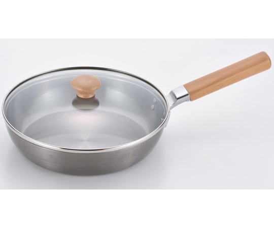 和平フレイズ 千歳 鉄 木柄ガラス蓋付フライパン 24cm CS-011 1個（ご注文単位1個）【直送品】