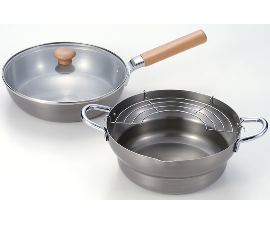 和平フレイズ 千歳 蓋付鉄フライパン&鉄段付き揚げ鍋24cm CS-048 1個（ご注文単位1個）【直送品】