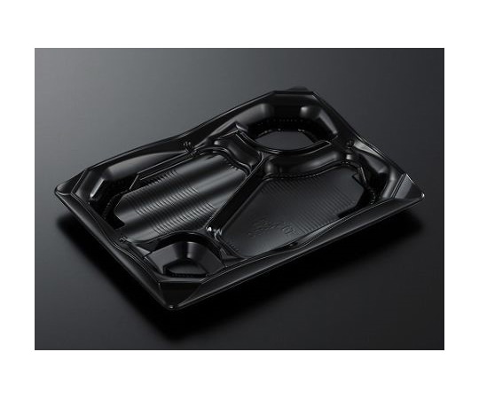 中央化学 弁当容器 CT波音 V24-17C 黒-BK 本体 600枚 258921 1ケース(ご注文単位1ケース)【直送品】