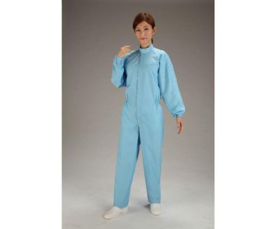 エスコ [LL] クリーンルーム用継ぎ作業服(青/センターファスナー) EA996DB-13 1着 (ご注文単位1着)【直送品】