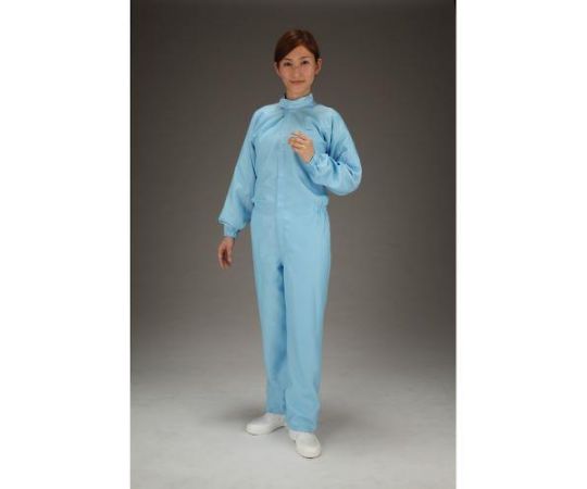 エスコ [3L] クリーンルーム用継ぎ作業服(青/センターファスナー) EA996DD-14 1着 (ご注文単位1着)【直送品】