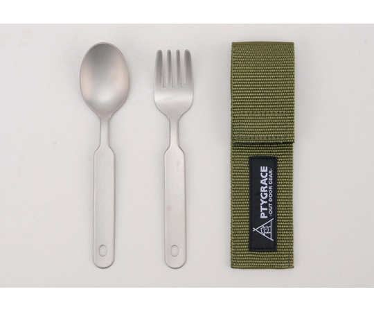 アズワン チタン スプーン&フォークセット 収納ケース付  1個(ご注文単位1個)【直送品】