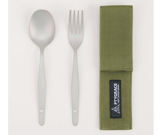 アズワン チタン スプーン&フォークセット 大 収納ケース付  1個(ご注文単位1個)【直送品】