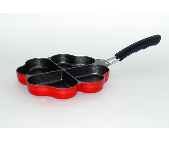 杉山金属 IH対応 しあわせを呼ぶ 四葉のフライパン レッド KS-2812 1個（ご注文単位1個）【直送品】