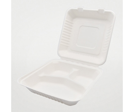 パックスタイル ABバガスランチ230-230-3フードパック 白色 50枚×4パック入 649707 1ケース(ご注文単位1ケース)【直送品】