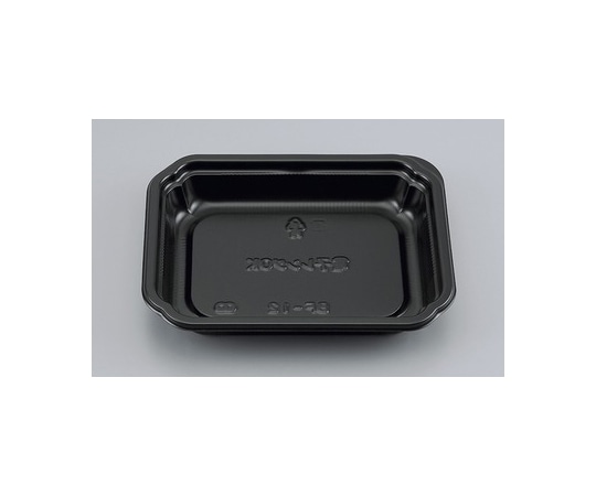 シーピー化成 プラスチック製 簡易食品容器  148×110×25mm BF-12 黒本体 50枚×24袋 01400001200080000 1ケース(ご注文単位1ケース)【直送品】