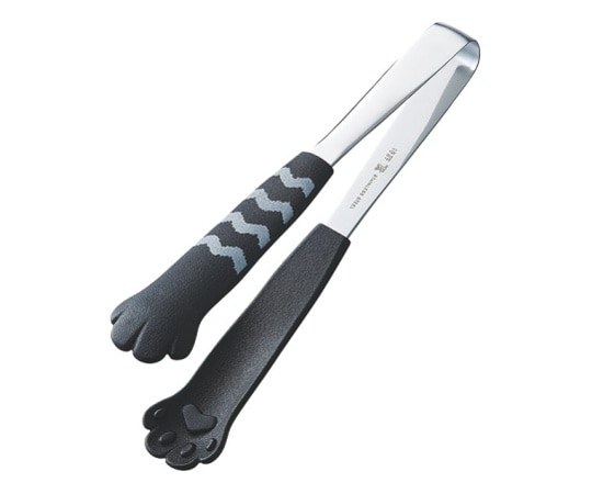 アズワン 18-0卓上トングきゃっちだにゃん しま黒  1個（ご注文単位1個）【直送品】