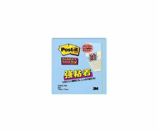 スリーエム Post-it 強粘着 75mm×75mm ブルー 1個(90枚×1パッド入) 654SS-NB 1個(ご注文単位1個)【直送品】