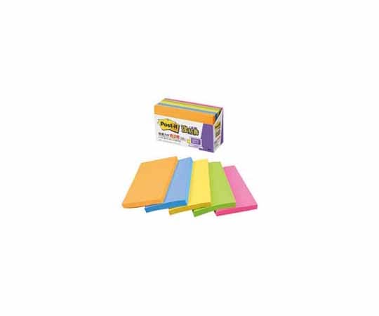 スリーエム Post-it 強粘着 75mm×127mm 5色混色 1パック(90枚×5パッド入) 655-5SSAN 1パック(ご注文単位1パック)【直送品】