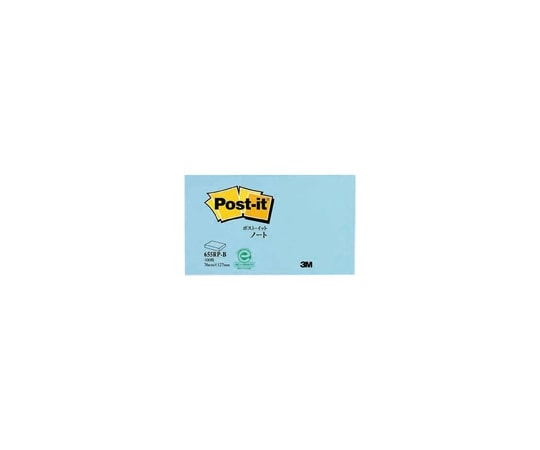 スリーエム Post-it 再生紙ノート ブルー 1パック(100枚×1パッド入) 655RP-B 1パック(ご注文単位1パック)【直送品】