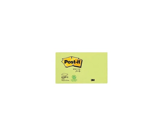 スリーエム Post-it 再生紙ノート グリーン 1パック(100枚×1パッド入) 655RP-G 1パック(ご注文単位1パック)【直送品】