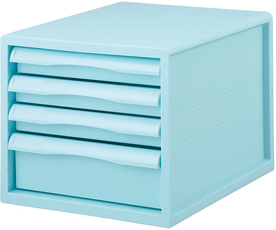 ナカバヤシ FIT COLOR A4レターケース 4段 ブルー A4E-FC04-BL 1台(ご注文単位1台)【直送品】