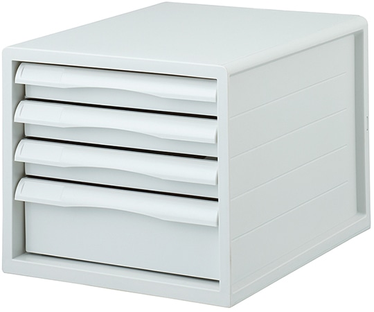 ナカバヤシ FIT COLOR A4レターケース 4段 グレー A4E-FC04-GY 1台(ご注文単位1台)【直送品】