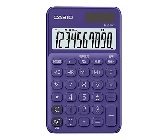 カシオ 手帳型カラフル電卓(10桁) (パープ) SL-300C-PL-N 1個(ご注文単位1個)【直送品】