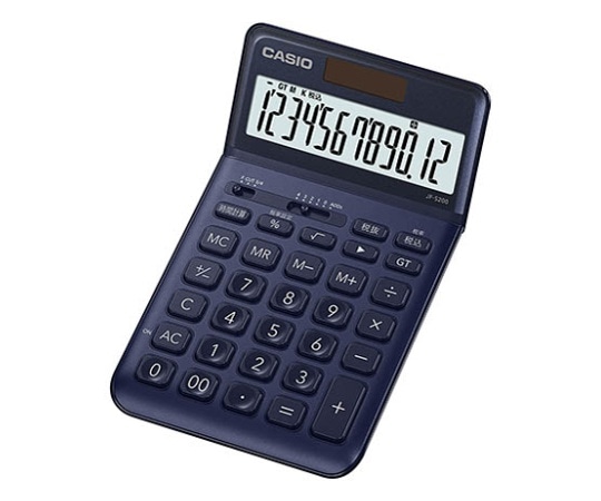 カシオ ジャスト型スタイリッシュ電卓(12桁) (ネイビー) JF-S200-NY-N 1個(ご注文単位1個)【直送品】