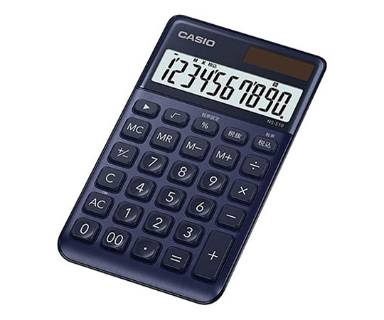 カシオ 大判手帳型スタイリッシュ電卓(10桁) (ネイビー) NS-S10-NY-N 1個(ご注文単位1個)【直送品】