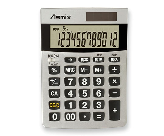 アスカ 消費税電卓 S シルバー C1226S 1台(ご注文単位1台)【直送品】