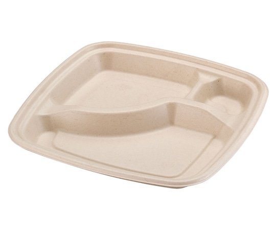 パックスタイル BB竹バガス 弁当容器 N23-23B ラミ 本体 クラフト色 50枚×6パック入 653868 1ケース(ご注文単位1ケース)【直送品】