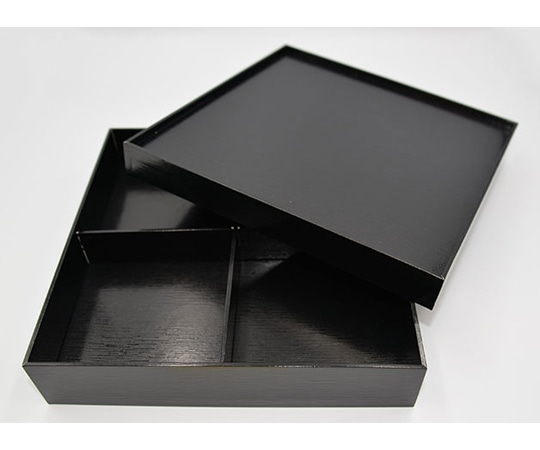 パックスタイル 重箱 黒漆 貼箱 8寸 四ツ仕切 10セット×4パック入 654711 1ケース(ご注文単位1ケース)【直送品】