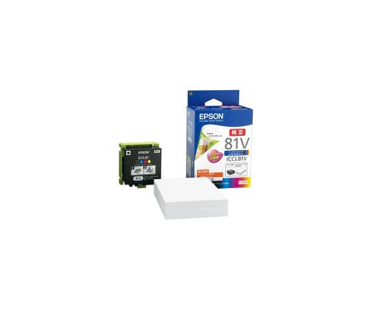 エプソン モバイルインク 4色+用紙セット ICCL81V 1箱(ご注文単位1箱)【直送品】