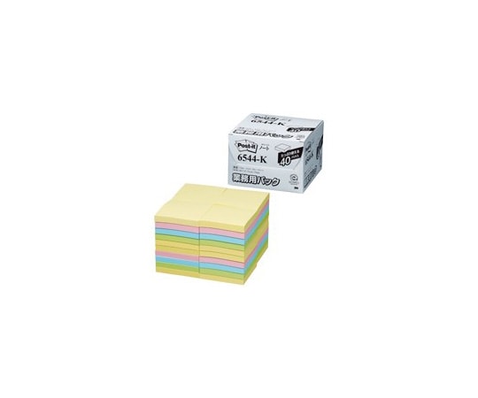 スリーエム Post-it ノート 業務用 混色 1箱(100枚×40パッド入) 6544-K 1箱(ご注文単位1箱)【直送品】