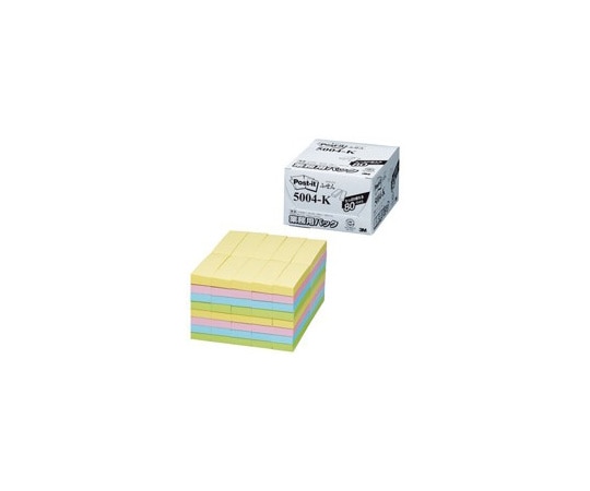 スリーエム Post-it ふせん 業務用 混色 1箱(100枚×80パッド入) 5004-K 1箱(ご注文単位1箱)【直送品】