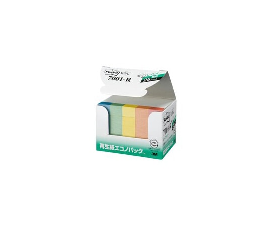 スリーエム Post-it 再生紙見出し レインボー 1箱(100枚×25パッド入) 7001-R 1箱(ご注文単位1箱)【直送品】