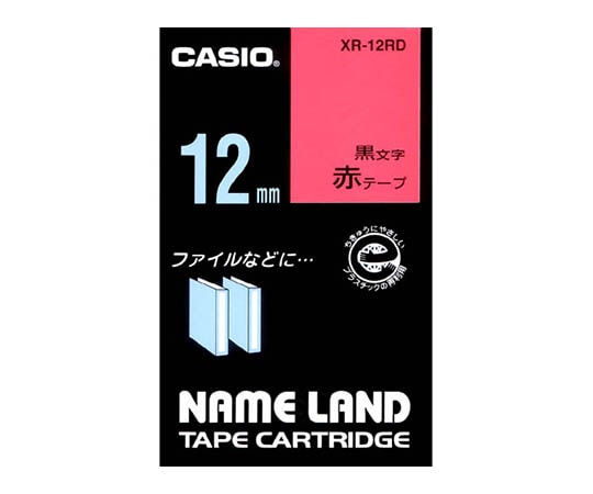 カシオ カシオ ネームランドテープ12mm幅 (赤地/黒文字) XR-12RD 1個(ご注文単位1個)【直送品】