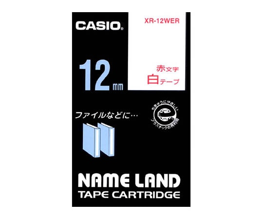 カシオ カシオ ネームランドテープ12mm幅 (白地/赤文字) XR-12WER 1個(ご注文単位1個)【直送品】