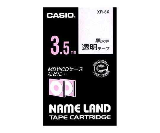 カシオ カシオ ネームランドテープ3.5mm幅(透明地/黒文字) XR-3X 1個(ご注文単位1個)【直送品】