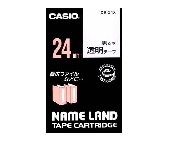 カシオ カシオ ネームランドテープ24mm幅 (透明地地/黒文字) XR-24X 1個(ご注文単位1個)【直送品】
