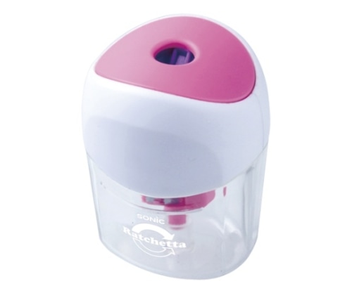 ソニック ラチェッタ ワン ハンディ鉛筆削り ピンク SK-8810-P 1枚(ご注文単位1枚)【直送品】