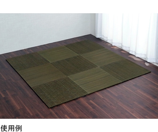 アズワン い草 置き畳 無地調 シンプル モダン シック 縁無し 約70×70×1.5cm 9枚組 グリーン 1040150120411 1組（ご注文単位1組）【直送品】