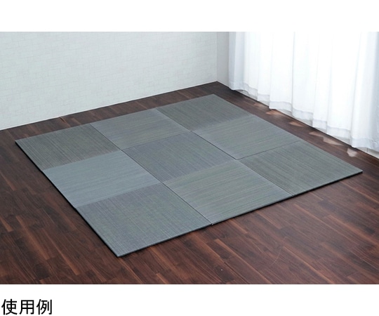 アズワン い草 置き畳 無地調 シンプル モダン シック 縁無し 約70×70×1.5cm 9枚組 グレー 1040150130411 1組（ご注文単位1組）【直送品】