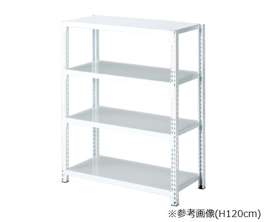 ストア・エキスプレス ストレージシェルフ スチール棚4段展開 W90cmタイプ ボルトレスタイプ ホワイト 本体 H180cm 61-67-1-3 1セット（ご注文単位1セット）【直送品】