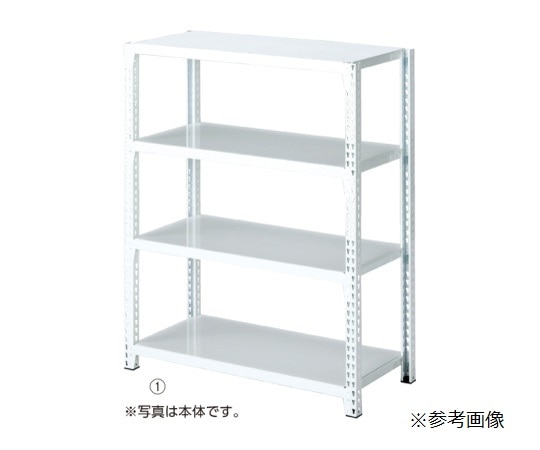 ストア・エキスプレス ストレージシェルフ スチール棚4段展開 W90cmタイプ ボルトレスタイプ ホワイト 連結 H210cm 61-67-2-4 1セット（ご注文単位1セット）【直送品】