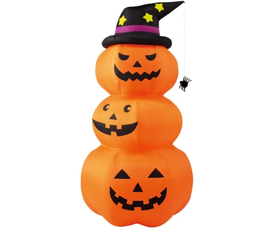 アズワン エアブロードール スパイダー3連パンプキン ハロウィン 高さ240cm 37-24-4-2 1個（ご注文単位1個）【直送品】